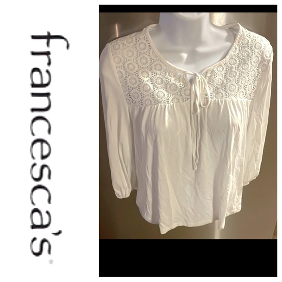 Francesca's Collections Tops - White Lace Long Sleeve 🤍